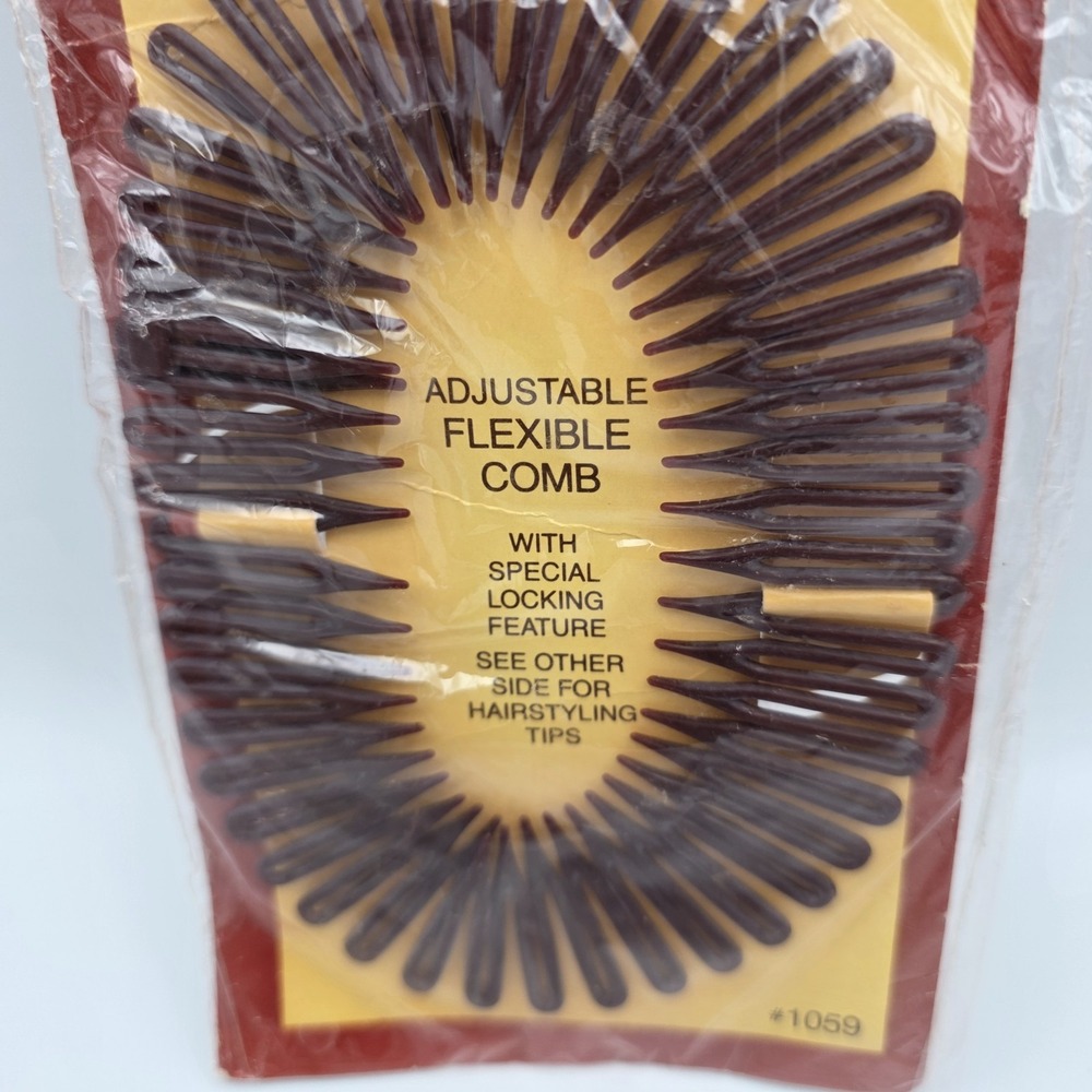 Vintage Goody Adjustable Nylon Flexible Comb #1059 Headband Plastic USA 1980 - Picture 2 of 5